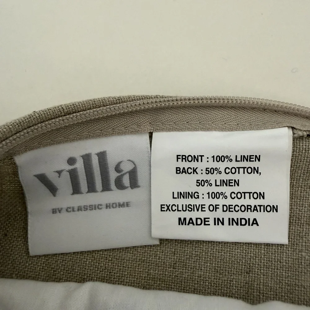 Pottery Barn Villa Cannon Diamond Textured Lumbar  14 x 20 Pillow Cover Black‎